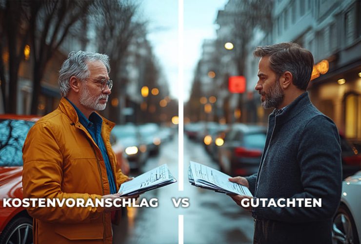 Vergleich Kostenvoranschlag oder Gutachten